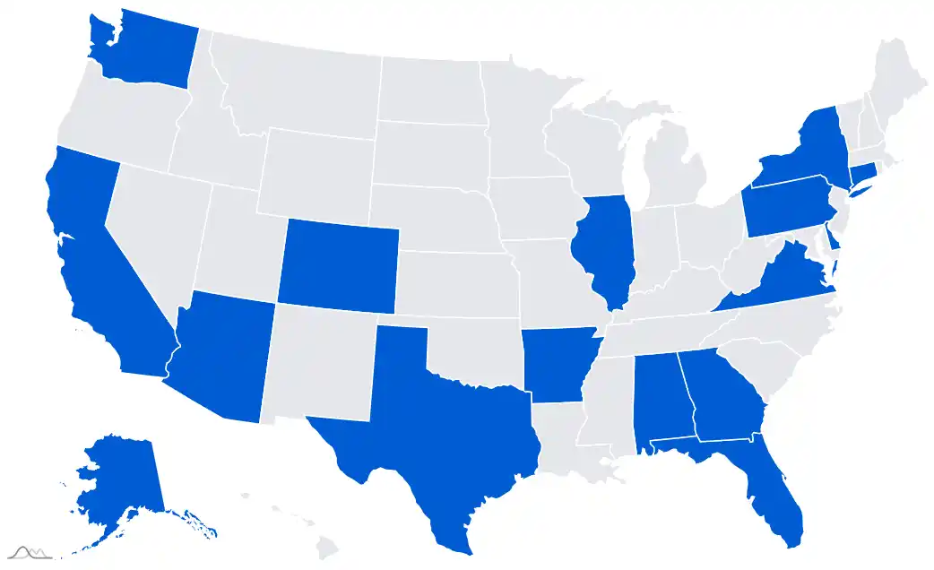 USA map preview for Hardware Parts Direct shop by state navigation
