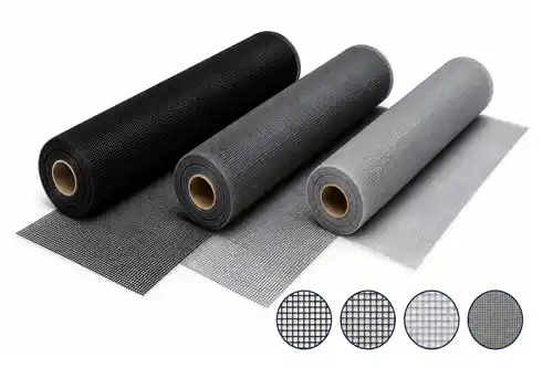 Window screen rolls and replacement screen mesh for windows and doors
