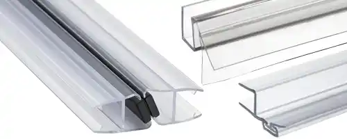 Clear shower door seals and replacement bathroom hardware parts