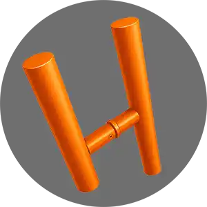 Orange door handles icon for replacement interior and exterior door hardware parts