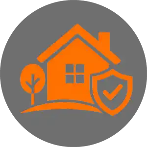 Residential homeowner icon representing home maintenance and replacement hardware solutions