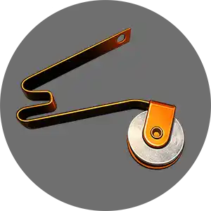 Orange replacement parts icon for window door shower and hardware repair parts