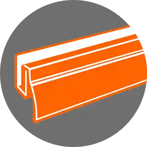 Orange shower seals icon for replacement shower door seal hardware parts