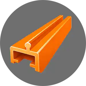Orange door and window tracks icon for replacement sliding track hardware parts