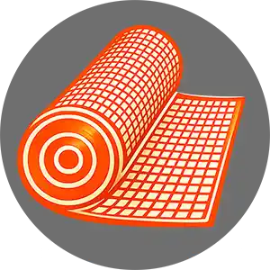 Orange window screen rolls icon for replacement screen mesh and hardware parts