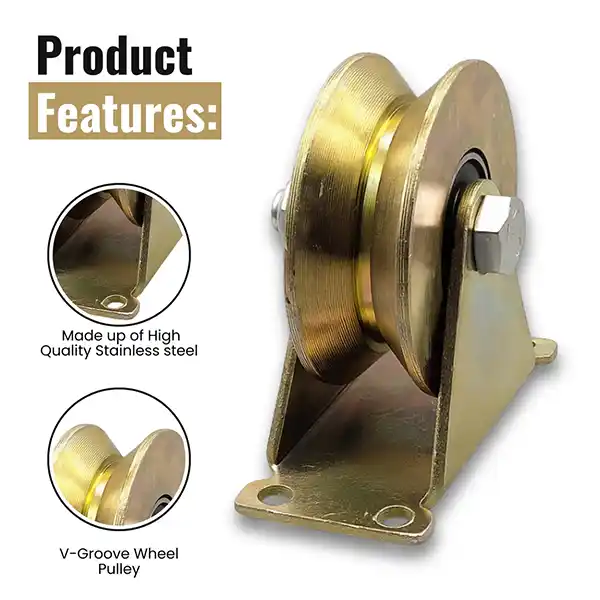 KC Hardware stainless steel V groove gate wheel pulley four pack