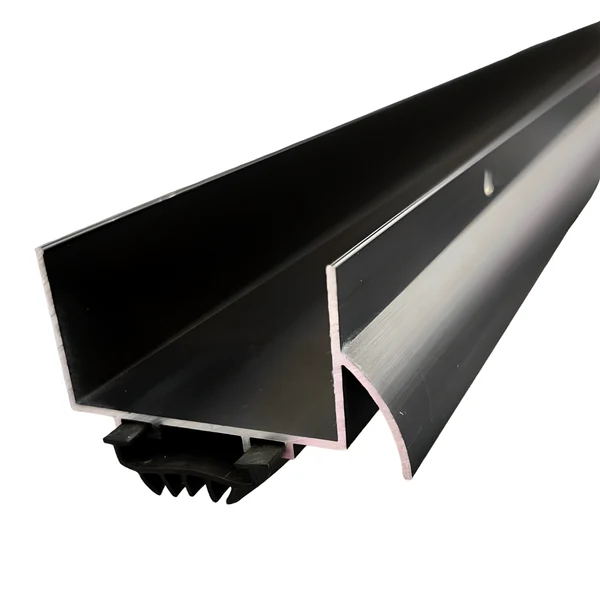 KC Hardware black U-shaped aluminum door bottom sweep with drip cap
