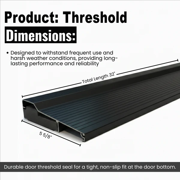KC Hardware black aluminum threshold extender for entryway repair
