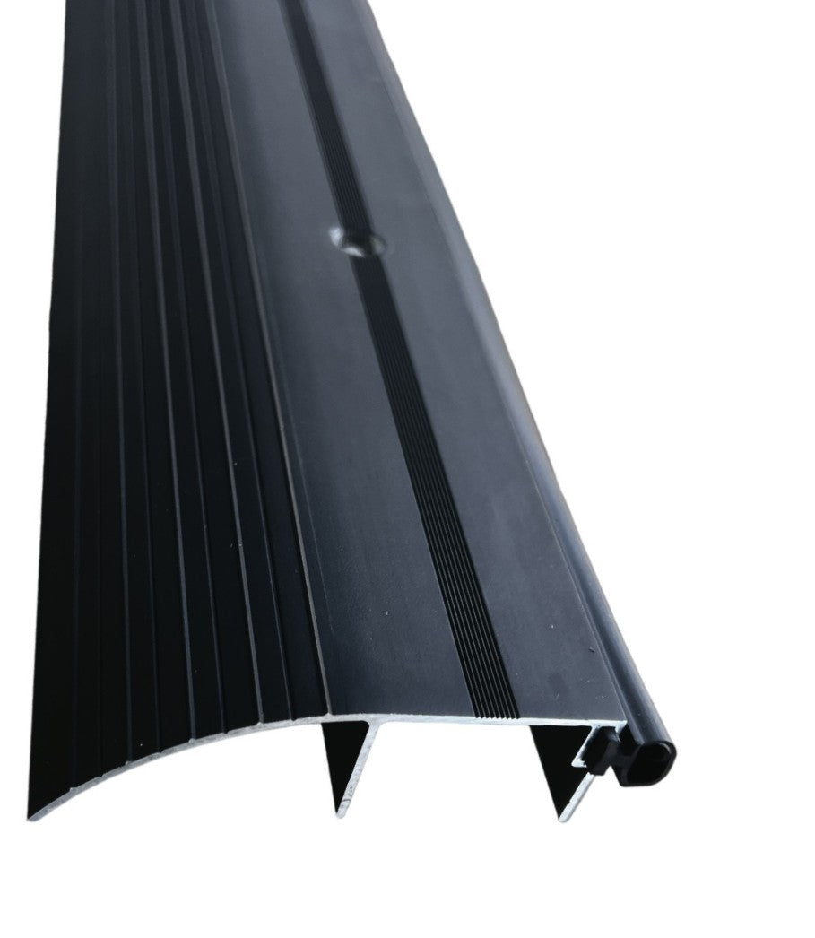 Black Aluminum Rubber Outswing Door Threshold Strip 1" x 3 3/16" | 36" 48" 72"