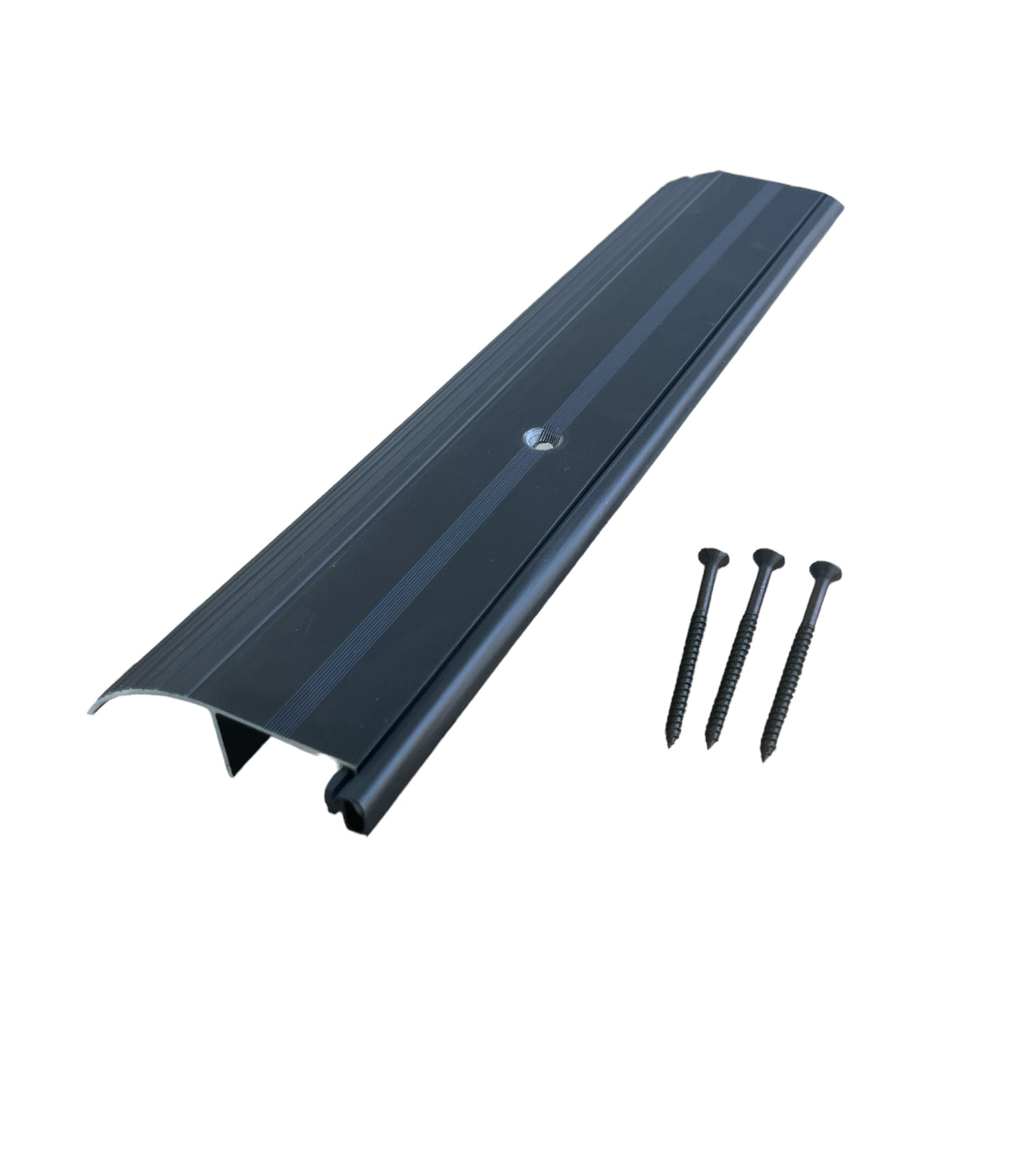Black Aluminum Rubber Outswing Door Threshold Strip 1" x 3 3/16" | 36" 48" 72"