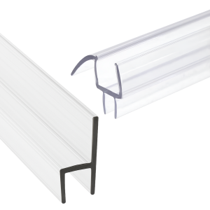 Frameless Shower Door Seal Kit 72" H Side Seal + 40" Bottom Drip Rail, Clear