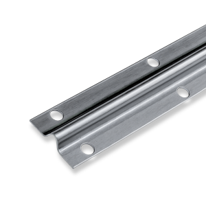 Inverted V Bottom Sliding Door Track, Stainless Steel, Screw-Down, Satin