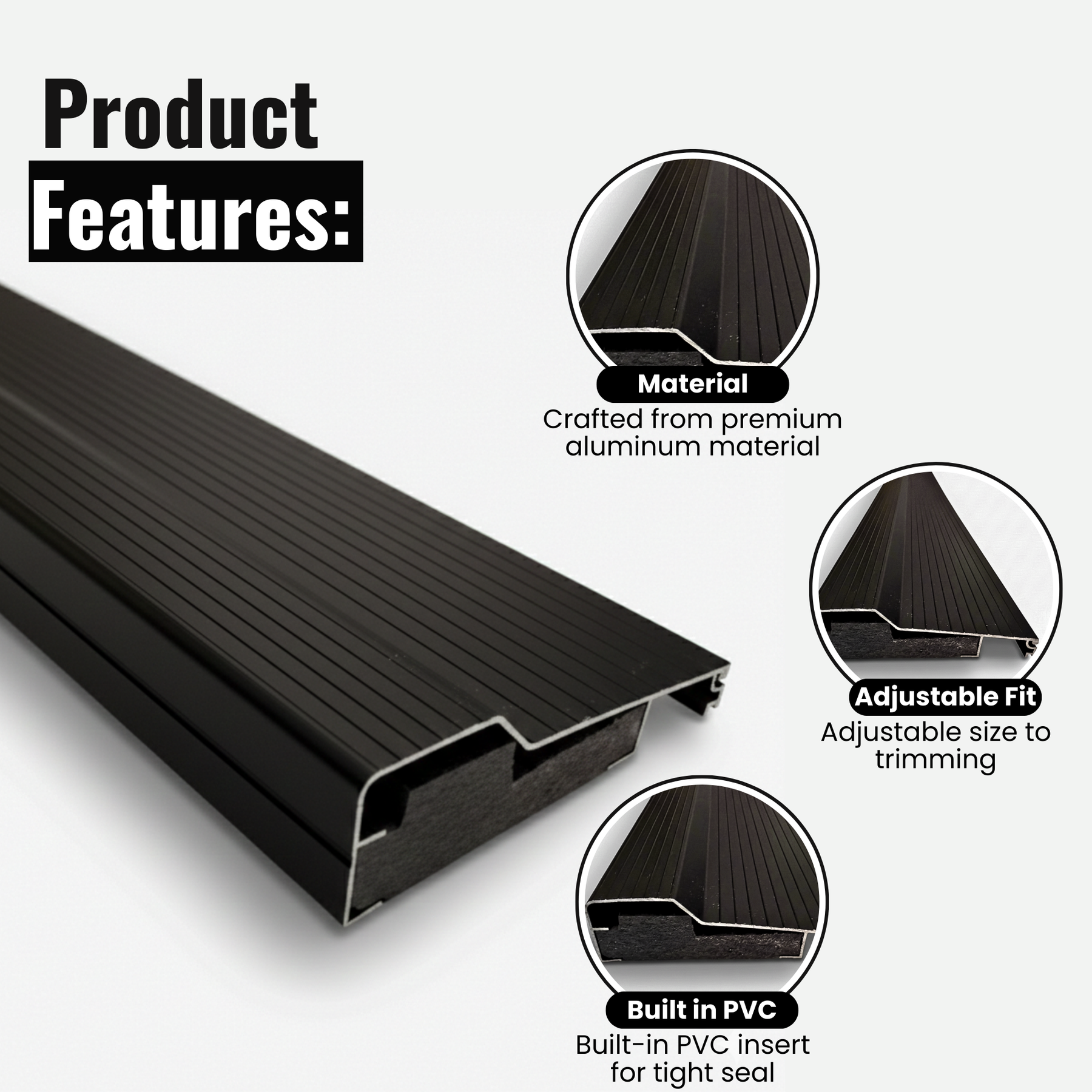 Aluminum Threshold, Heavy-Duty Door