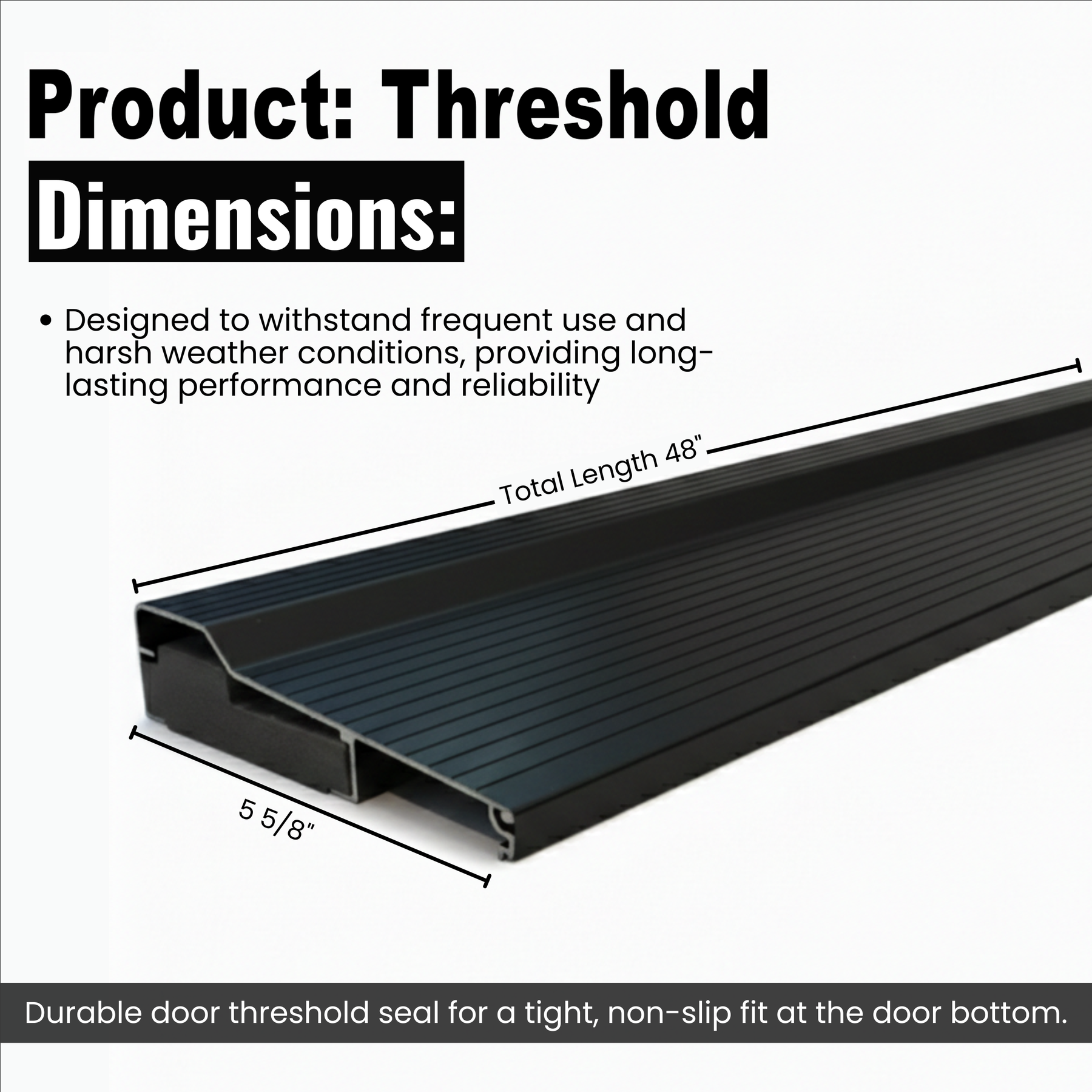 Aluminum Threshold, Heavy-Duty Door