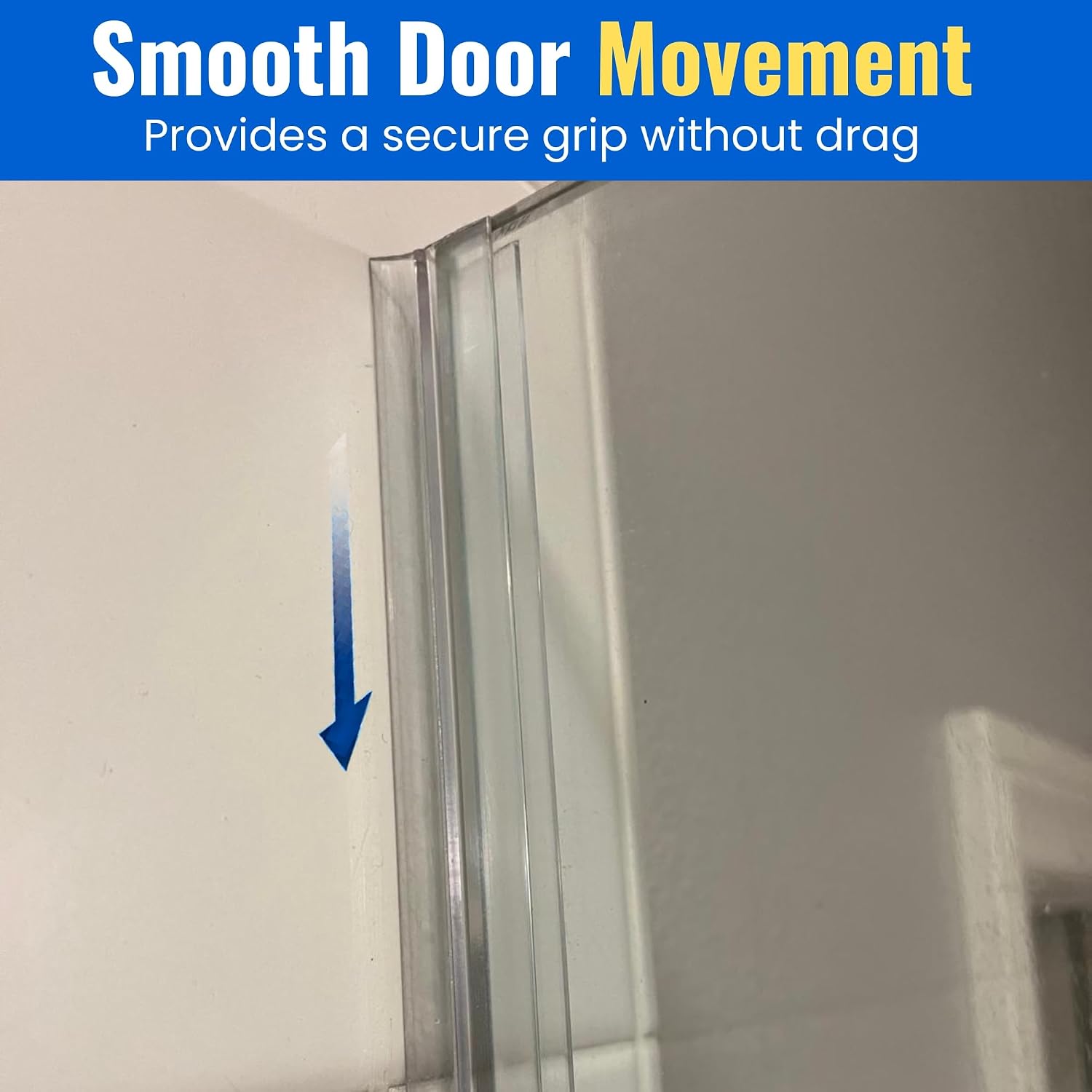 Clear PVC Shower Door Side Seal & Wipe – Leak Guard for Glass - 95 Inch