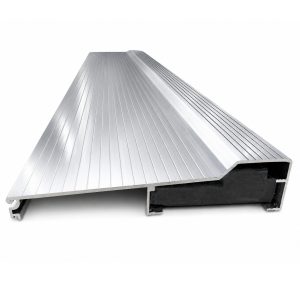 Silver Aluminum Door Threshold with PVC Seal, Available in 32 in x 5-5/8 in, 36 in x 4-9/16 in, and 36 in x 5-5/8 in Sizes