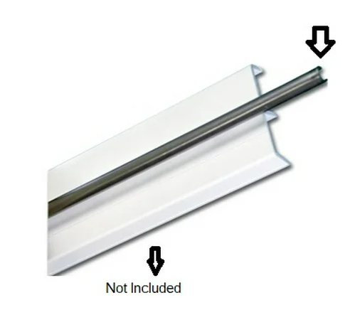 Sliding Door Track Repair Cover 1/4 in, Stainless Steel Track Cover - 72 in - 96 in