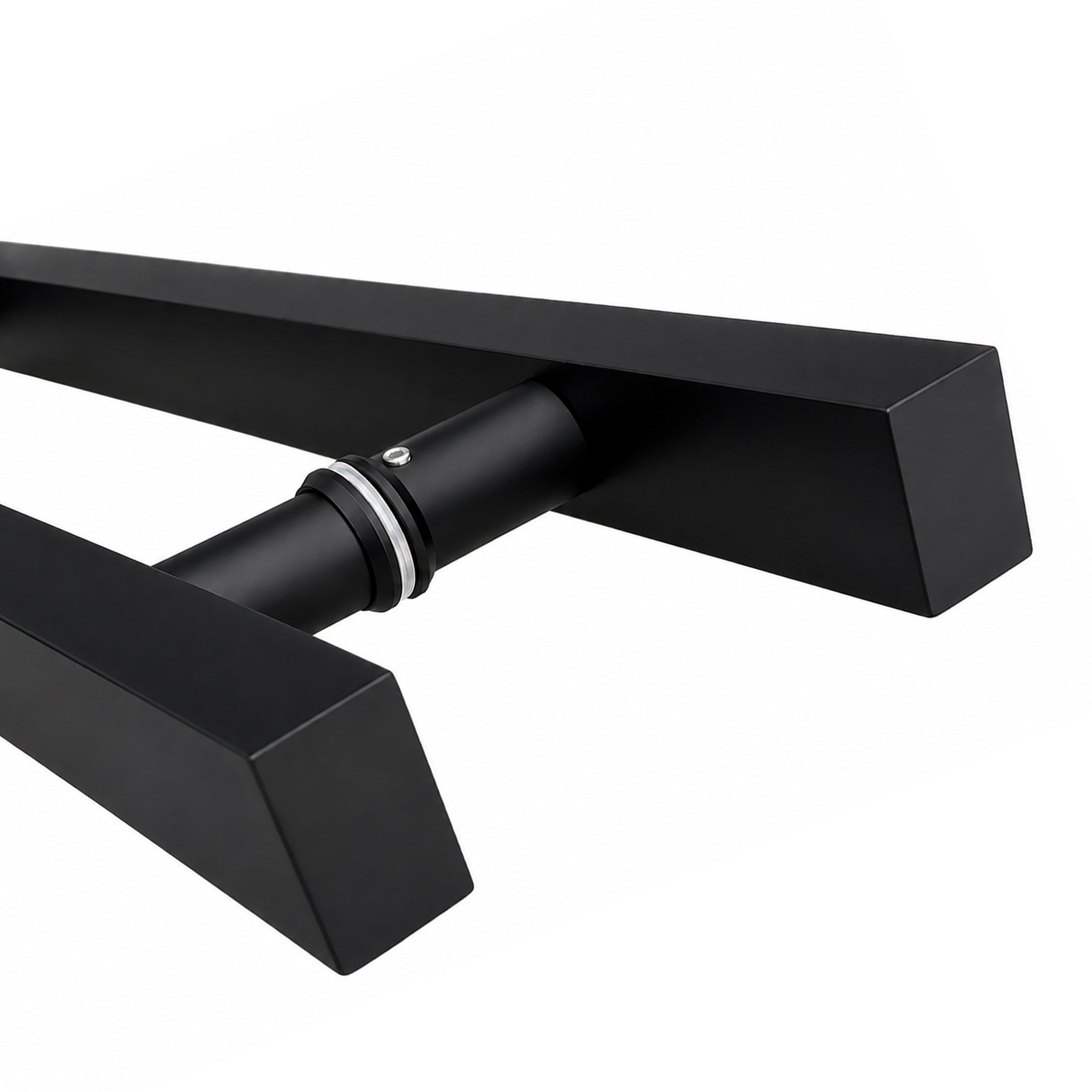 Matte Black Back-to-Back Door Pull Handle – 18", 24", 36" & 48"