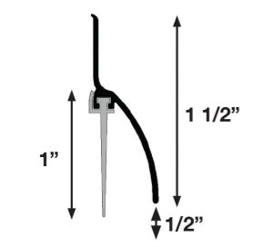 Black Aluminum & Vinyl Door Bottom Sweep with Rain Drip Cap, 36 in & 48 in