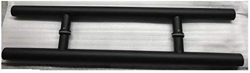Matte Black Stainless Steel H-Shaped Push Pull Door Handles 24 in, 36 in, and 48 in