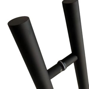 Matte Black Stainless Steel H-Shaped Push Pull Door Handles 24 in, 36 in, and 48 in