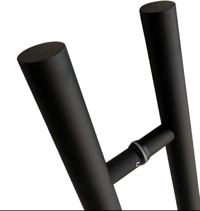 Matte Black Stainless Steel H-Shaped Push Pull Door Handles 24 in, 36 in, and 48 in