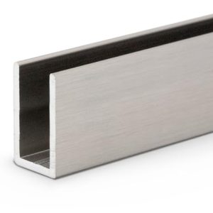 Shower Glass U-Channel Polished Nickel 95 in for 3/8 Glass