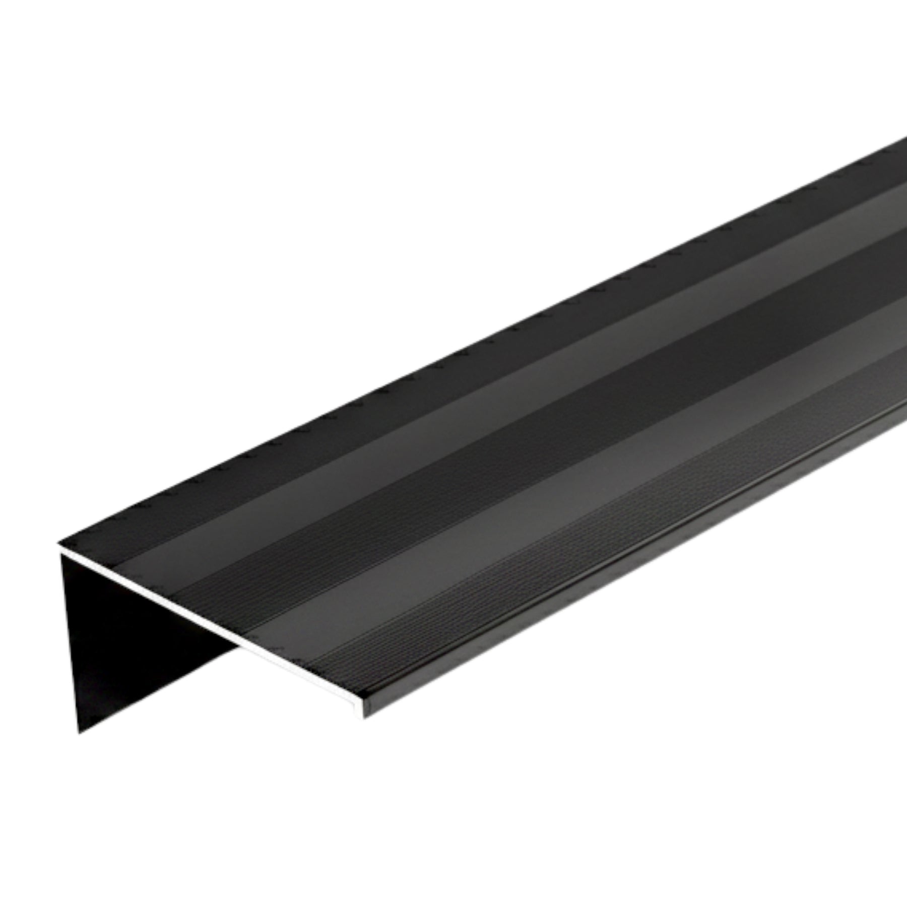 Black Aluminum Stair Nosing Edge Protector – 2 3/4" x 1 1/2" – 32" & 36" Lengths