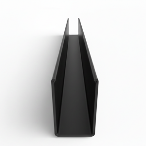 1 in. x 5/8 in. x 95 in. Black Anodized Aluminum U-Channel