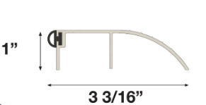 Black Aluminum Rubber Outswing Door Threshold Strip 1" x 3 3/16" | 36" 48" 72"