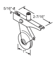KC Hardware Heavy-Duty Steel Sliding Screen Door Rollers with 1 in. Steel Ball Diameter & 1-1/4 in Including Adjusting Sleeve (2 Pack)