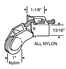 Sliding Screen Door Nylon Roller, 1 in Wheel, White, Pack of 1 or 2
