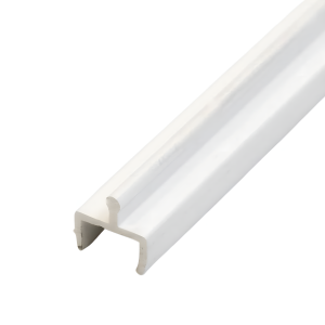White Vinyl Sliding Door Track, 7/16 in Channel - 48 in, 72 in, 96 inches