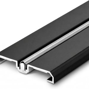 Heavy-Duty Sliding Door Bottom Track 95 in Aluminum Black Finish
