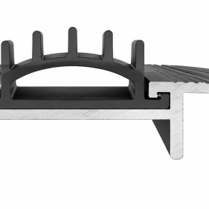 36" Black Door Threshold 3-3/8" Wide x 1/2" High with Replaceable U-Shaped Rubber Sweep & Weather Seals