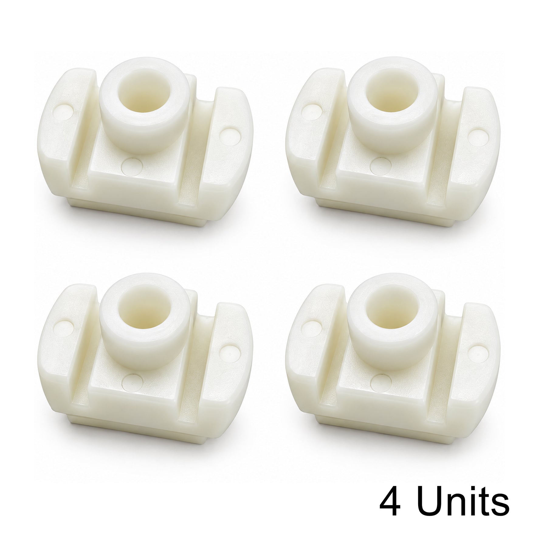 Nylon Drawer Guide 37/64" x 9/16" with 5/16" Top Opening – White, 4 Pack - Image 3