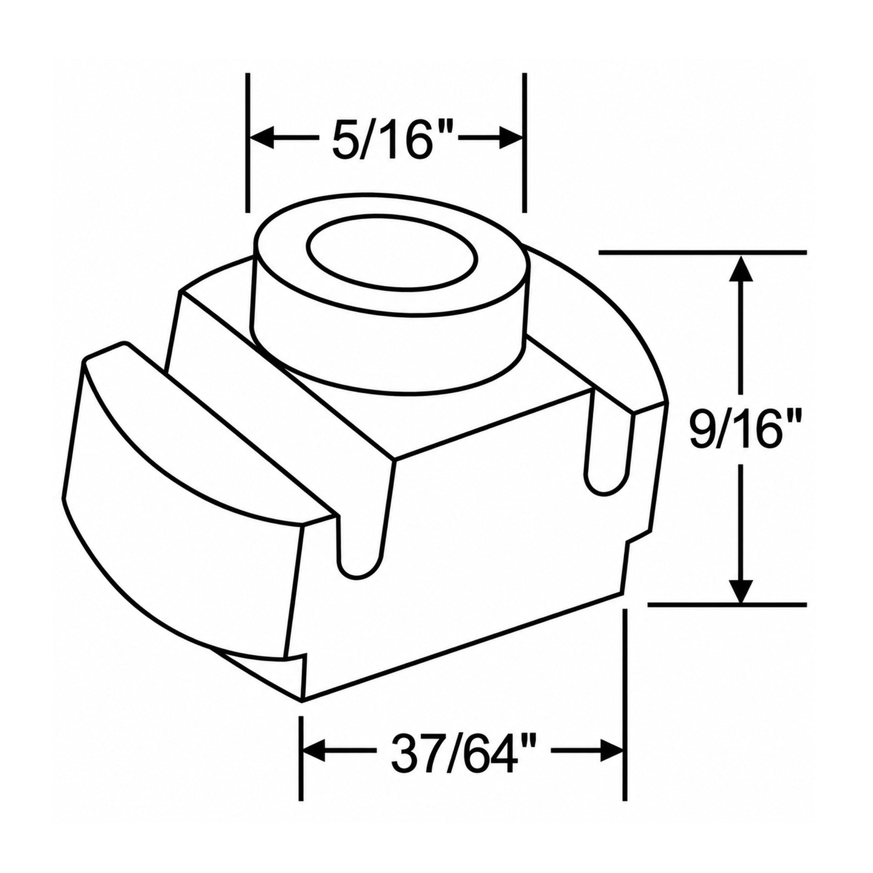 Nylon Drawer Guide 37/64" x 9/16" with 5/16" Top Opening – White, 4 Pack - Image 2
