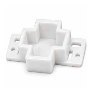Nylon Drawer Track Back Plate – Self-Aligning Rear Drawer Guide, 1" Mounting Cavity, White, 4 Pack