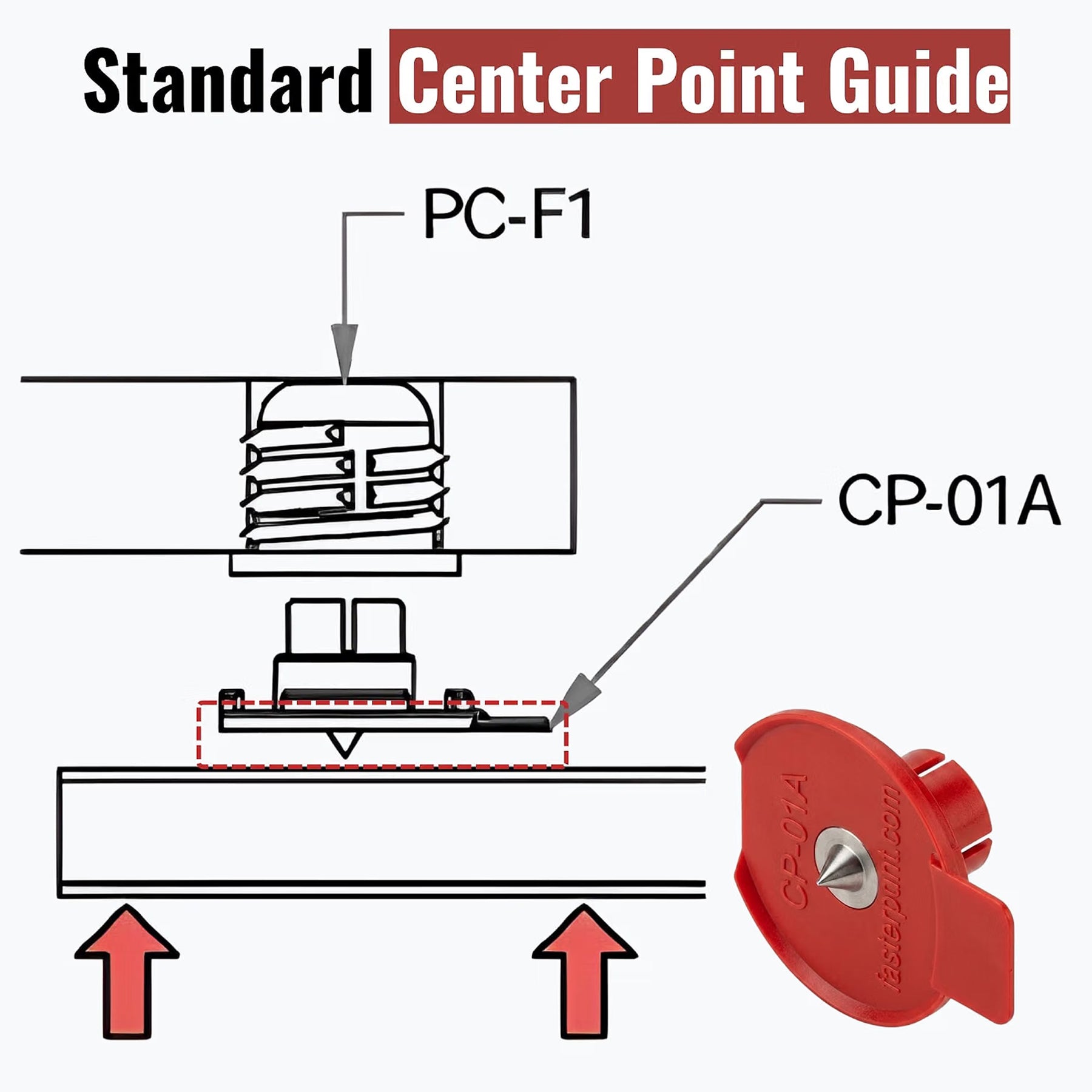 Center Point Alignment Tool with Stainless Steel Marking Tip – Standard CP-01 Guide, Red, 2 Pack - Image 2