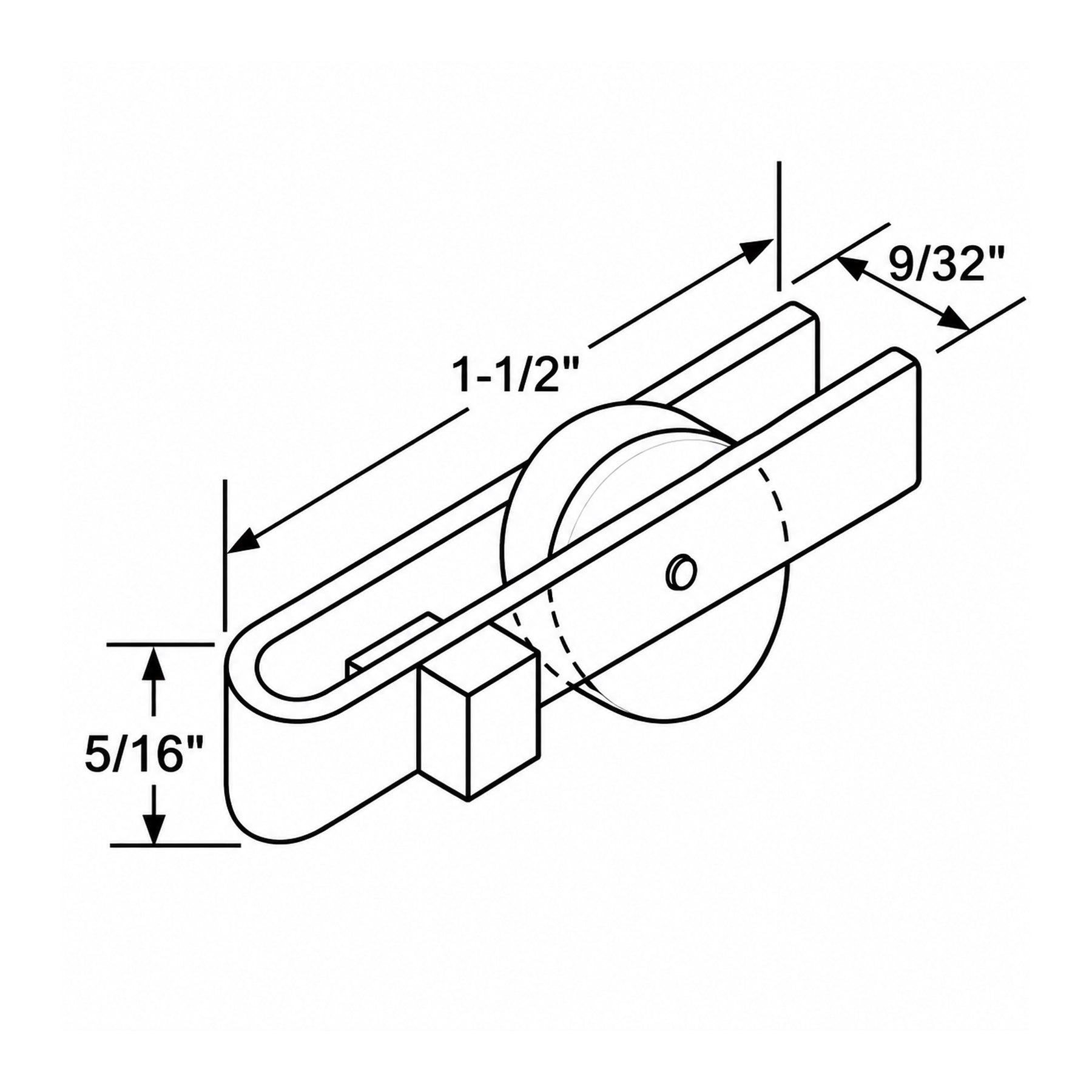 Sliding Window Roller Assembly – 5/8" Nylon Wheel, 1-1/2" Metal Housing – 2 Pack - Image 4