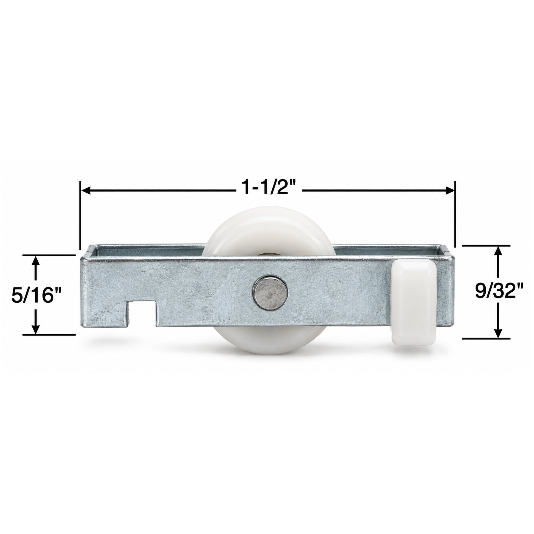 Sliding Window Roller Assembly – 5/8" Nylon Wheel, 1-1/2" Metal Housing – 2 Pack - Image 3